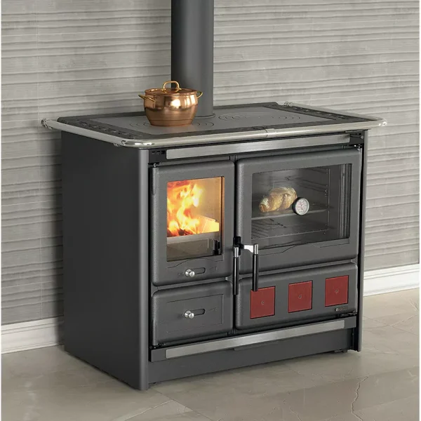 Cuisinière à bois Rosa XXL 5.0 Steel - 10 Kw